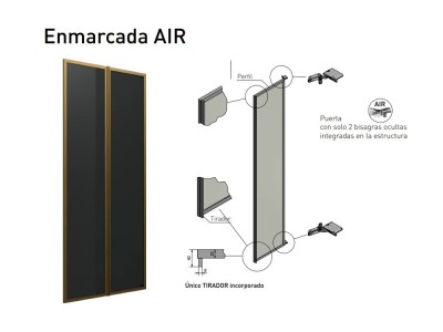 Armario esquina a medida de puertas batientes Air Cristal Next jotajotape - 9