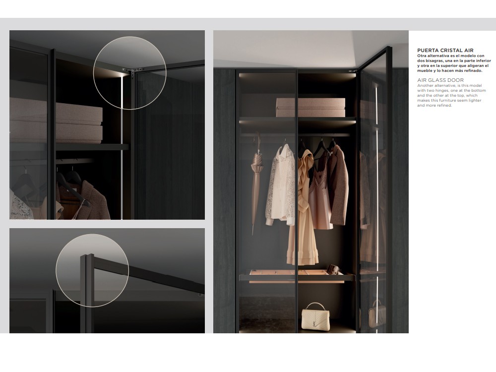 Armario esquina a medida de puertas batientes Air Cristal Next jotajotape - 10