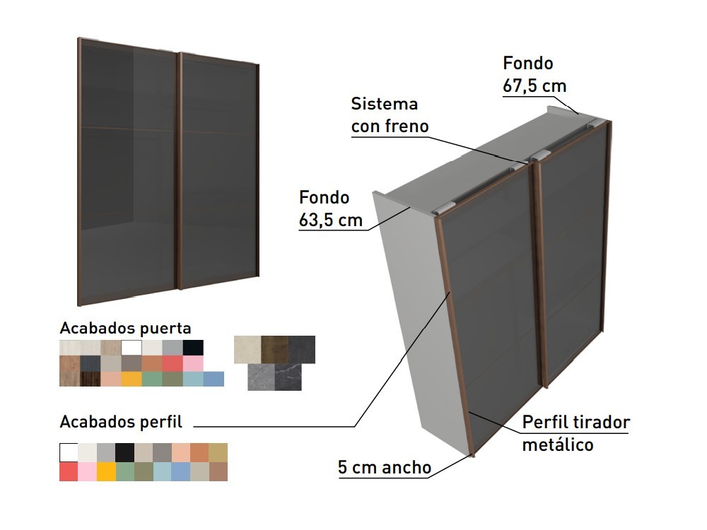 Armario a medida de puertas correderas Lux Cristal Next jotajotape - 7