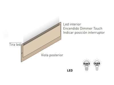 Dormitorio con cabecero tapizado Due con led Next jotajotape - 6