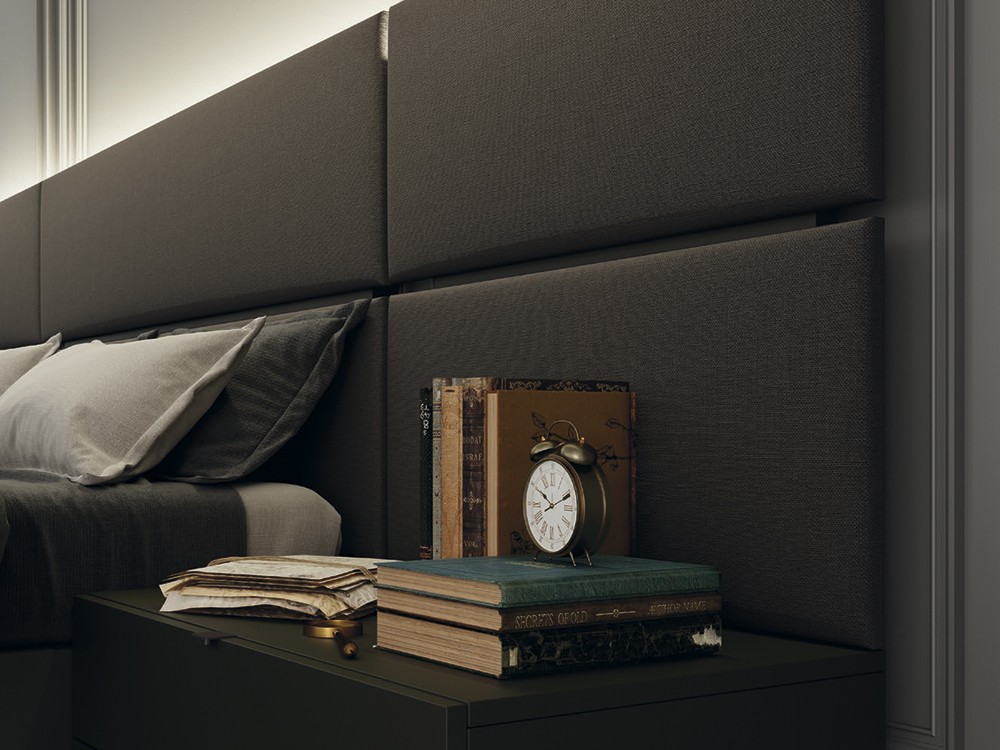 Dormitorio con cabecero tapizado Due con led Next jotajotape - 2