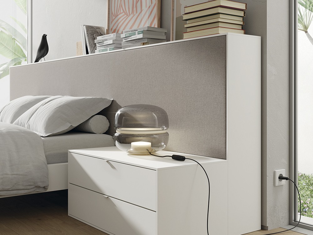 Dormitorio con cabecero tapizado Framed con led Next jotajotape - 2