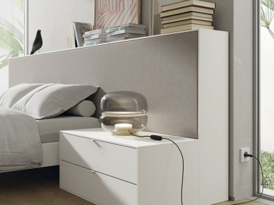 Dormitorio con cabecero tapizado Framed con led Next jotajotape - 2