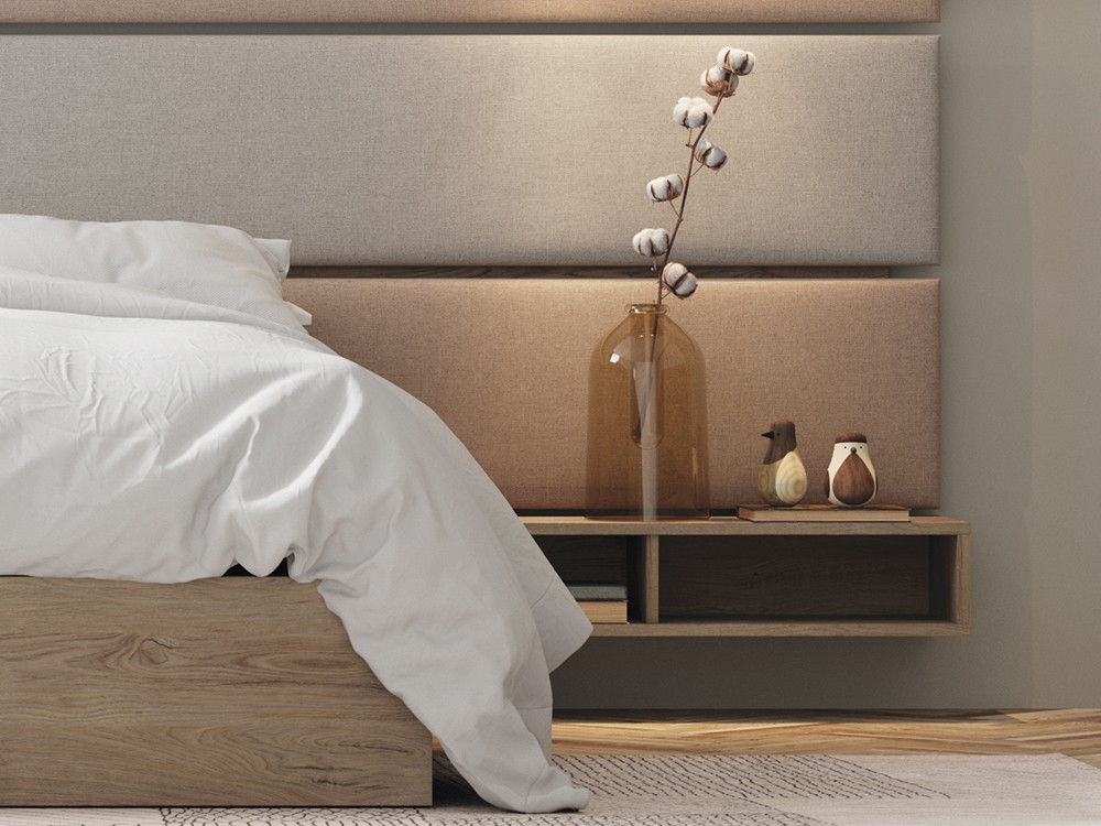 Dormitorio con cabecero tapizado Due big Next jotajotape - 2