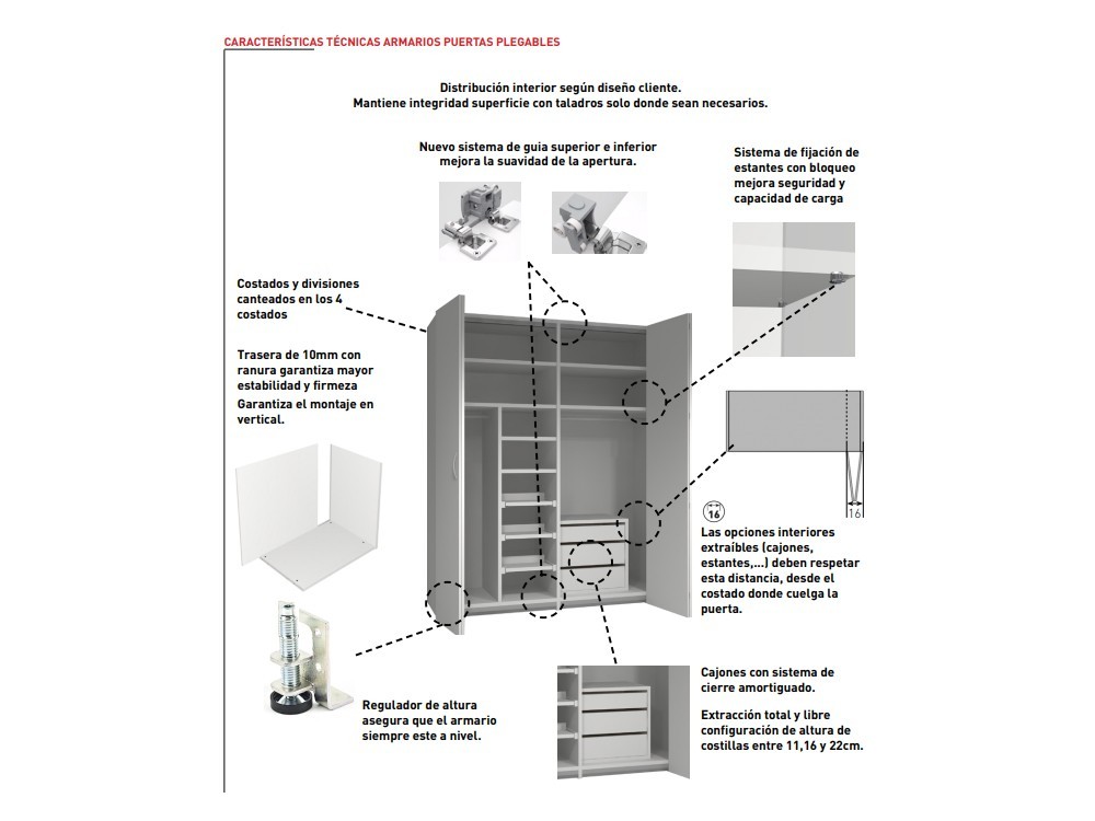 Armario a medida de puertas plegables Liso Semi Next jotajotape - 3