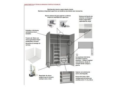 Armario a medida de puertas plegables Liso Semi Next jotajotape - 3