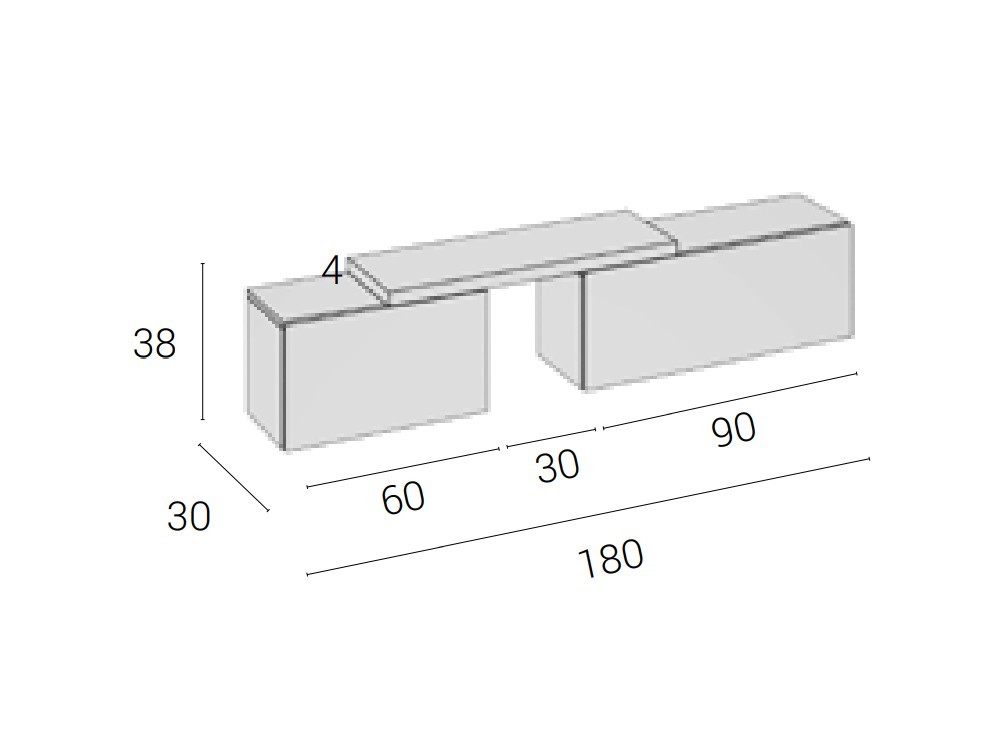 Mueble recibidor suspendido Diana Brave 55 Cubi - 8