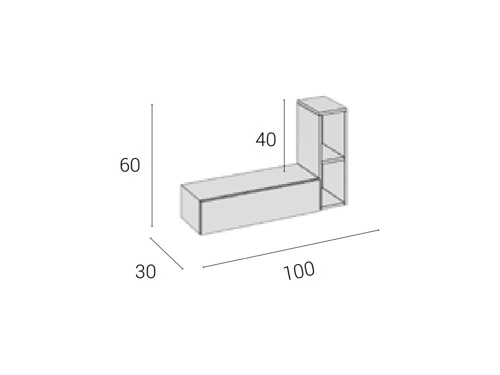 Mueble recibidor suspendido Ariana Brave 59 Cubi - 3