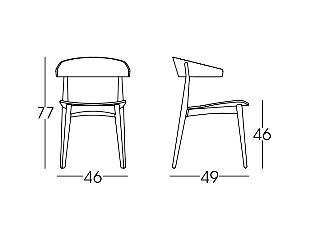 Silla de madera con asiento tapizado opcional Pure N02 Doos - 6