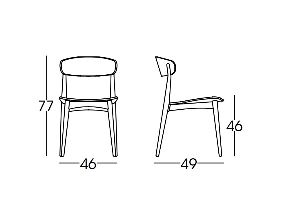 Silla de madera con asiento tapizado opcional Pure S02 Doos - 4