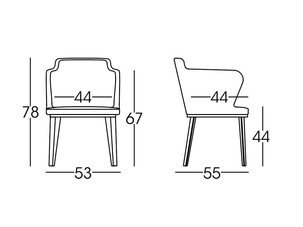 Sillón con patas de madera y asiento tapizado Evia MF Doos - 4