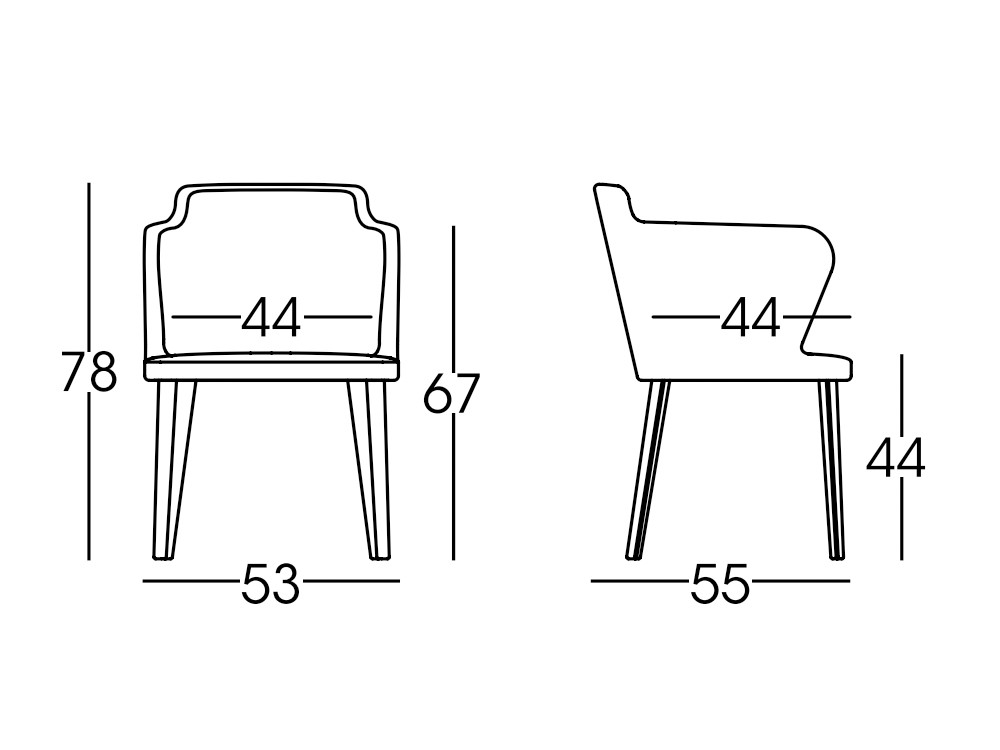 Sillón tapizado con patas de madera de fresno Evia MR Doos - 3