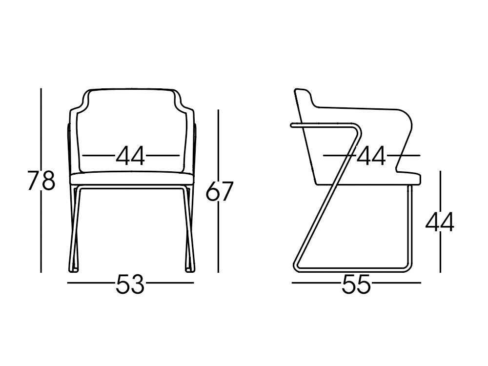 Sillón tapizado con patas de tubo de metal Evia PZ Doos - 4