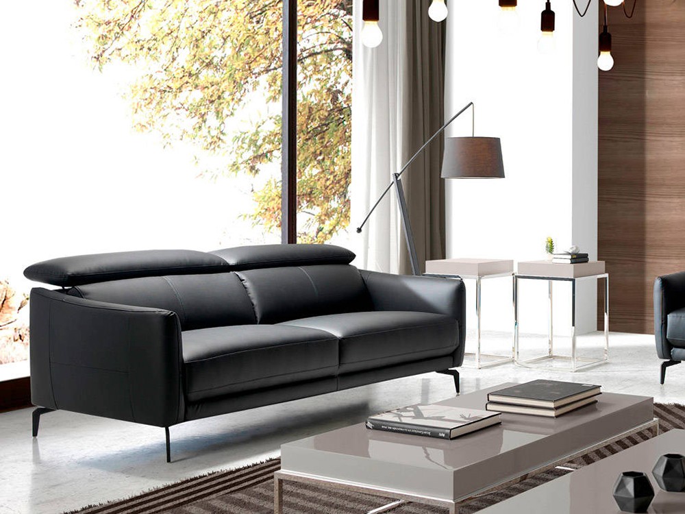 Sofá tapizado en piel negra Ángel Cerdá 6058/6059 Ángel Cerdá - 12