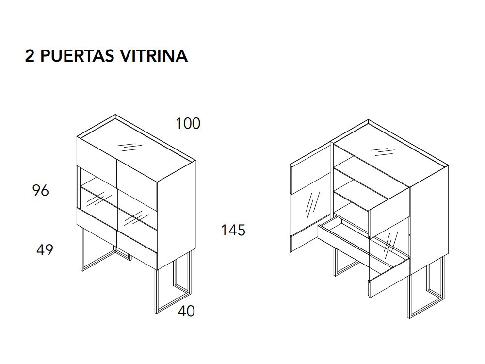 Aparador vitrina con luz Ideas 703 A.Brito - 5