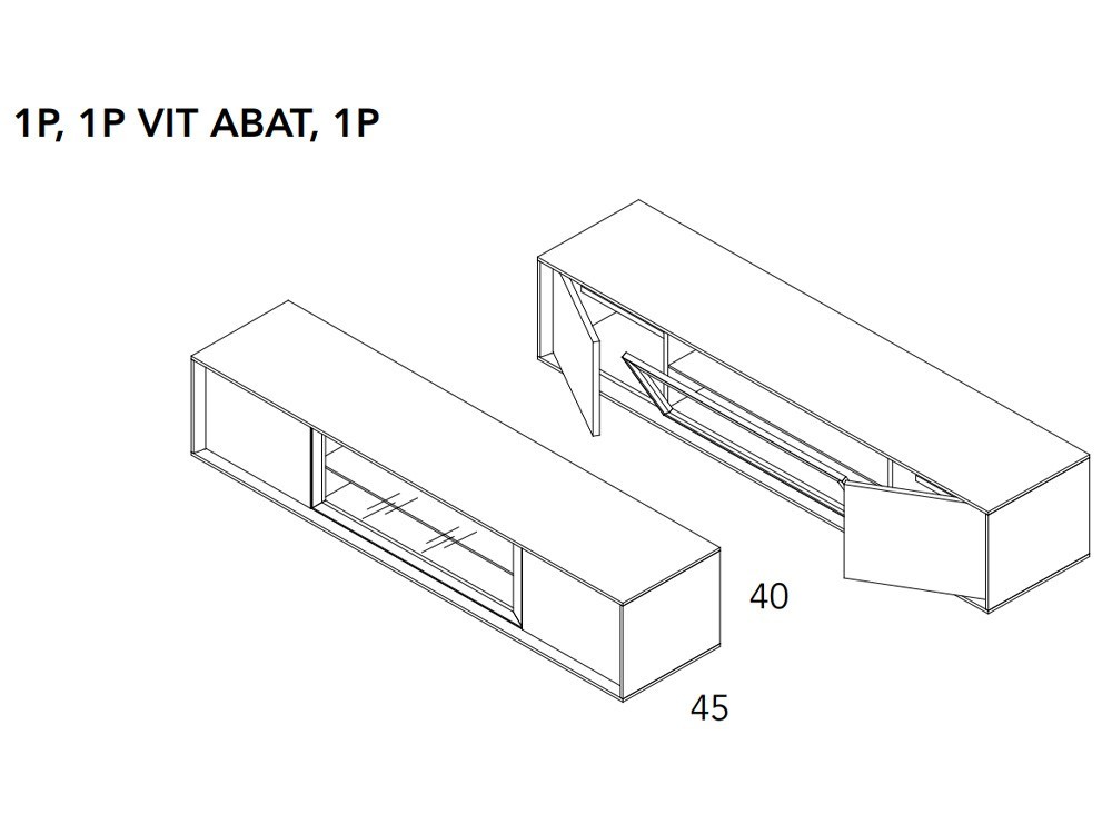 Mueble para televisión puerta vitrina Ideas 709 A.Brito - 11