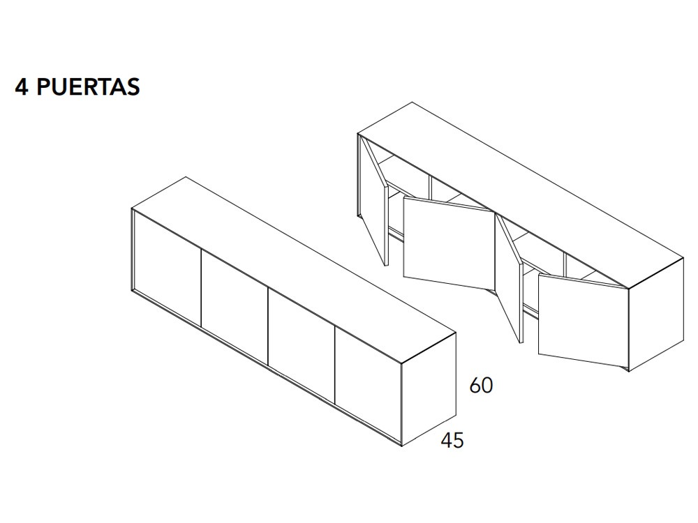 Aparador bajo con cuatro puertas Ideas 719 A.Brito - 11