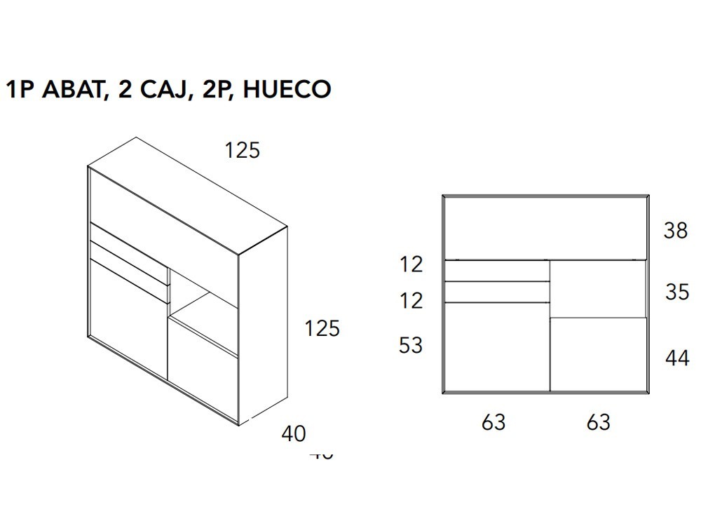 Aparador cubo con puerta abatible Ideas 720 A.Brito - 6 Aparador cubo con puerta abatible Ideas 720 A.Brito - 6