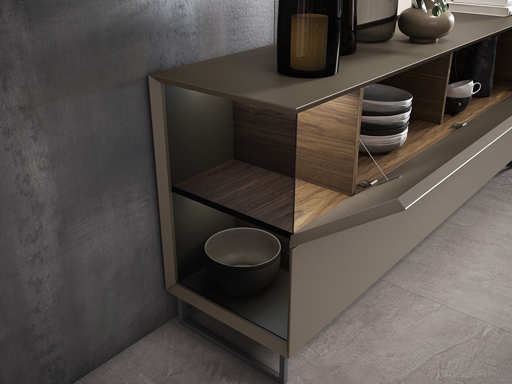 Aparador bajo con costados vitrina Ideas 725 A.Brito - 2