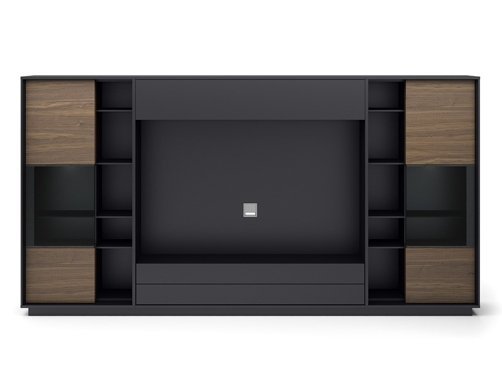 Librería para salón con vitrina Ideas 731 A.Brito - 2