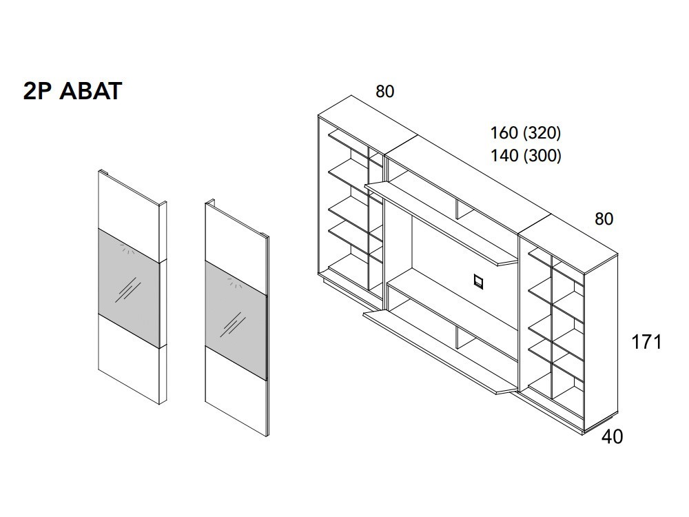 Librería para salón con vitrina Ideas 731 A.Brito - 4