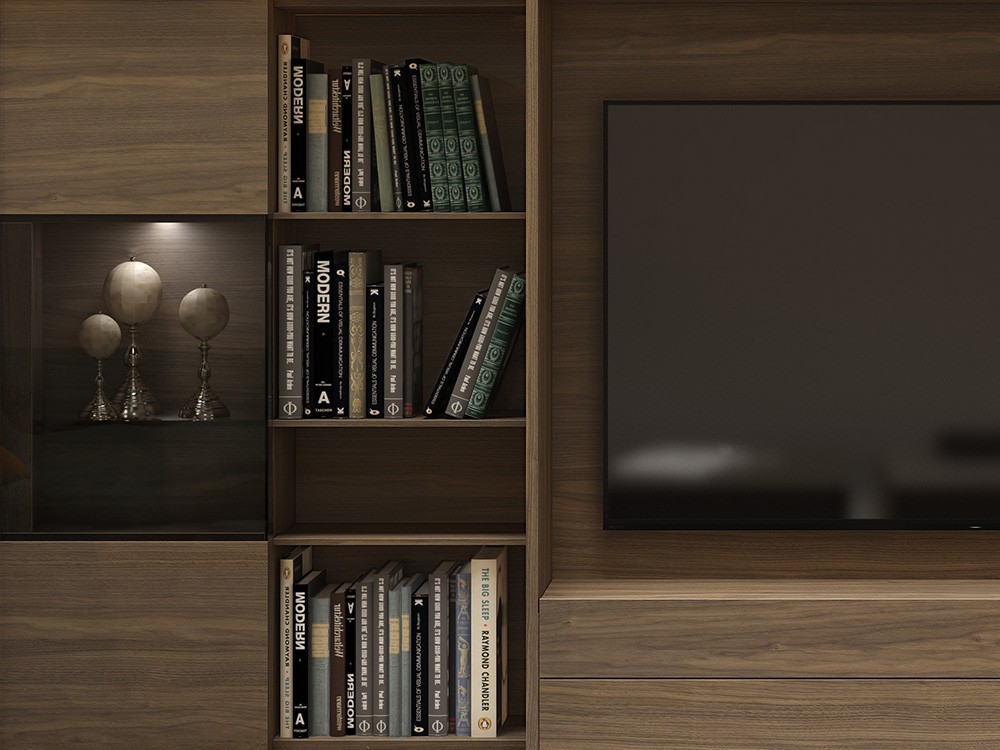 Librería baja para salón con vitrina Ideas 732 A.Brito - 2