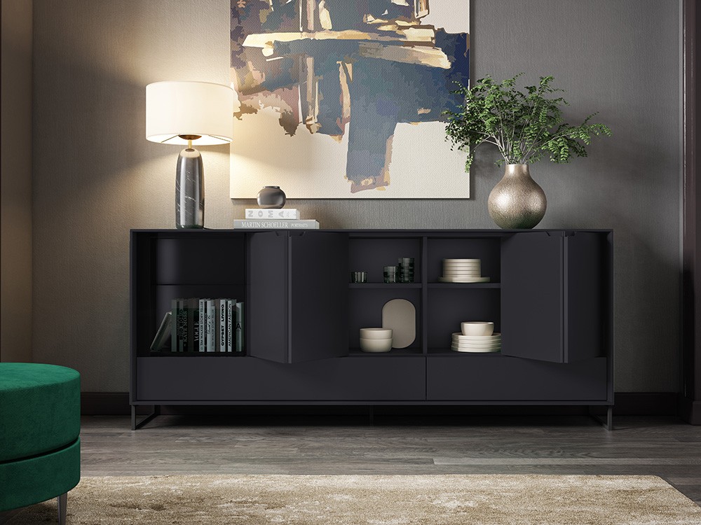 Aparador bajo con puertas plegables y vitrina Ideas 733 A.Brito - 4