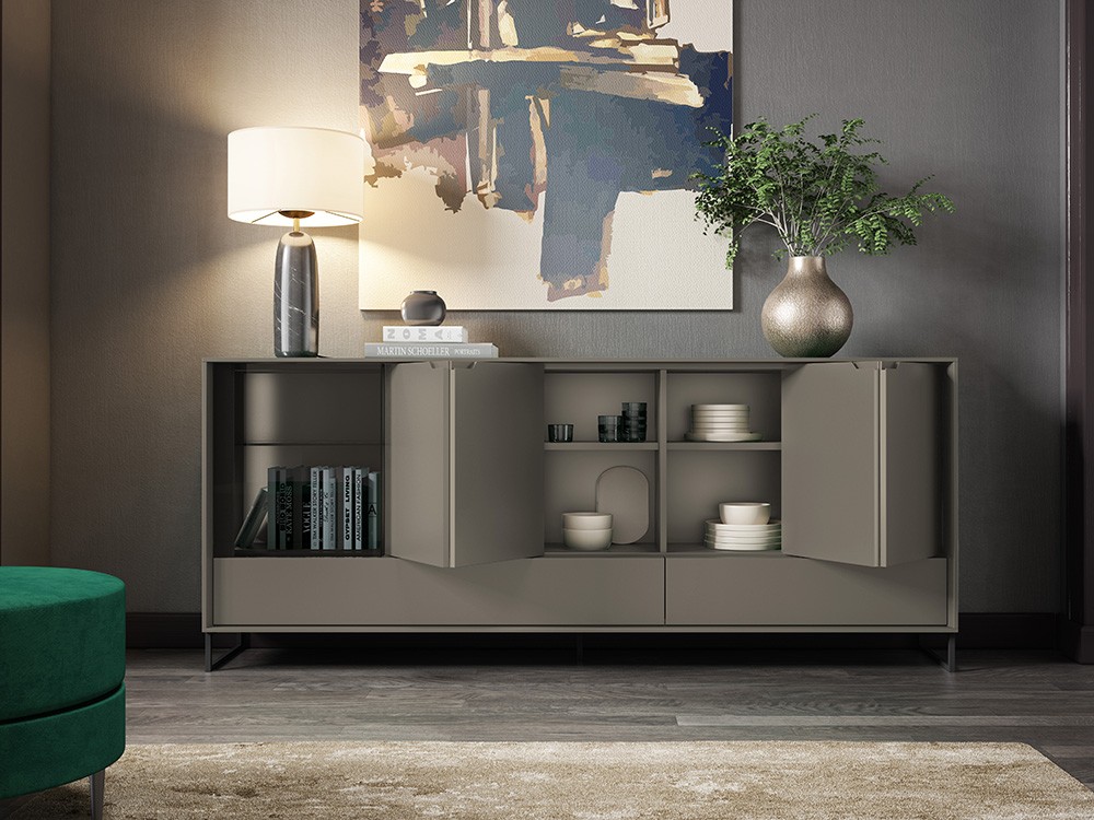 Aparador bajo con puertas plegables y vitrina Ideas 733 A.Brito - 6