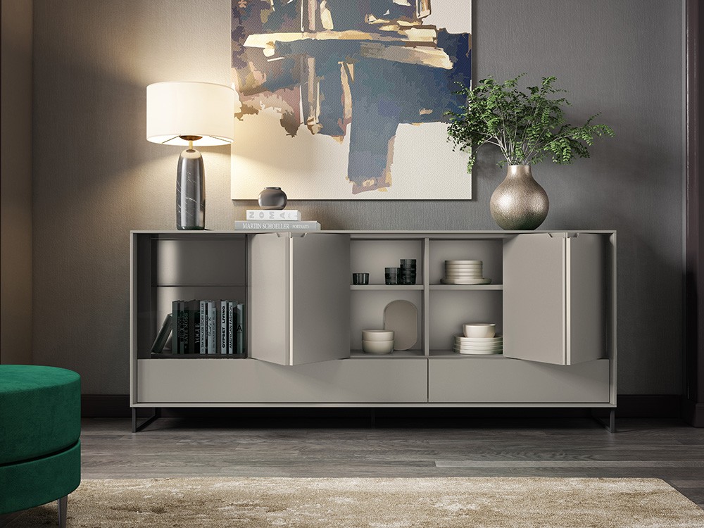 Aparador bajo con puertas plegables y vitrina Ideas 733 A.Brito - 7