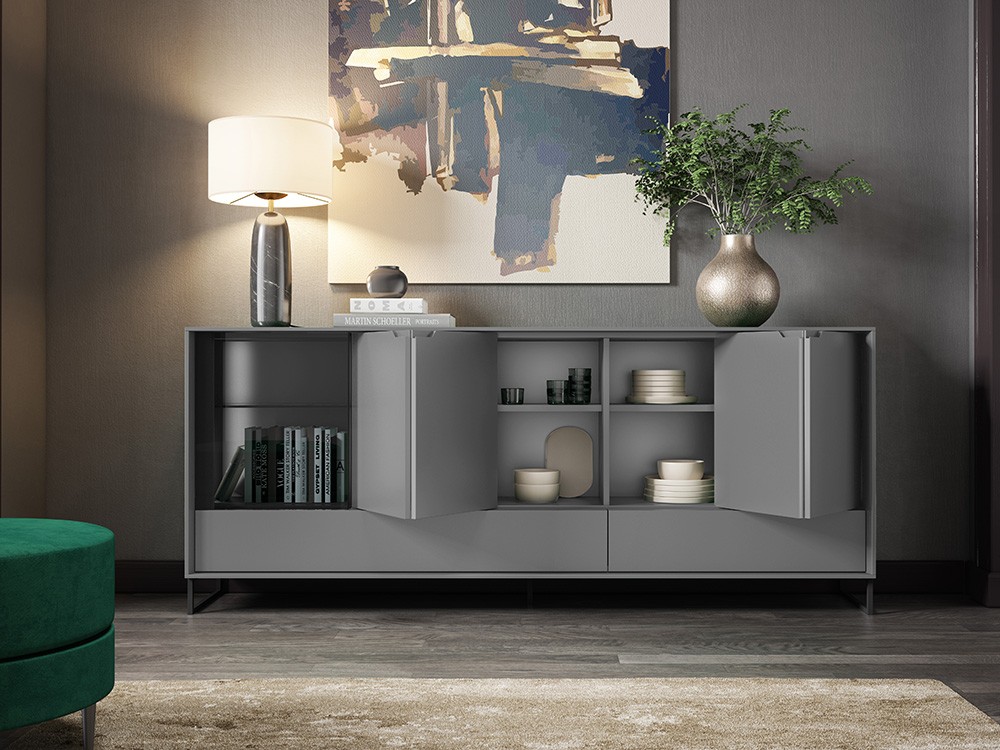 Aparador bajo con puertas plegables y vitrina Ideas 733 A.Brito - 8