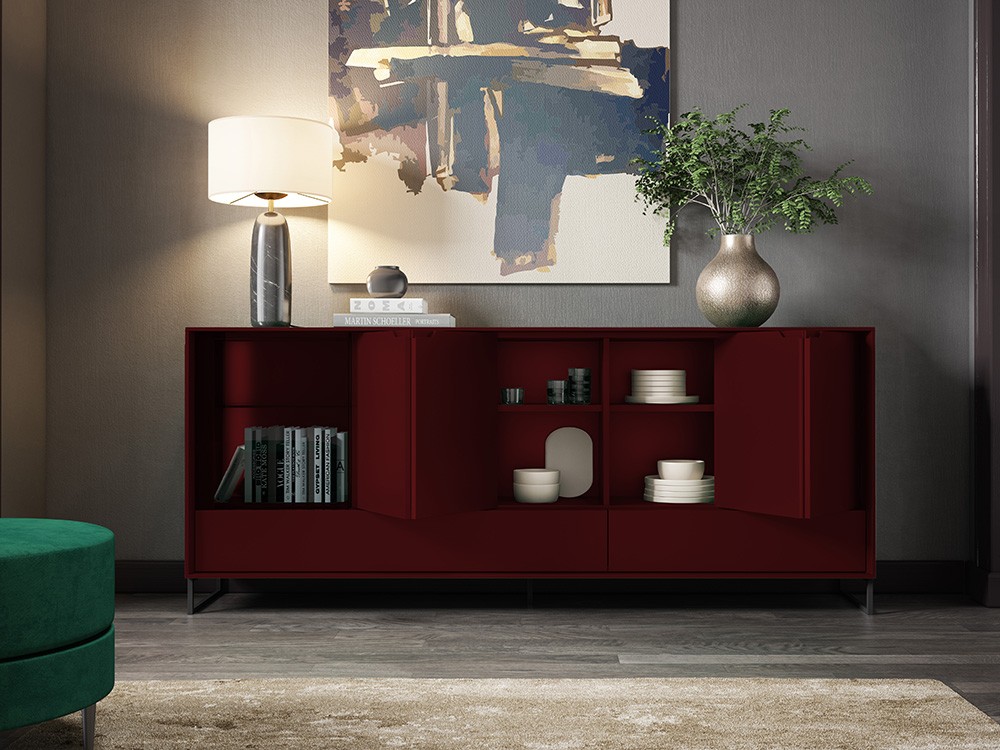 Aparador bajo con puertas plegables y vitrina Ideas 733 A.Brito - 10