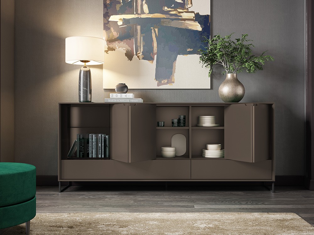 Aparador bajo con puertas plegables y vitrina Ideas 733 A.Brito - 9