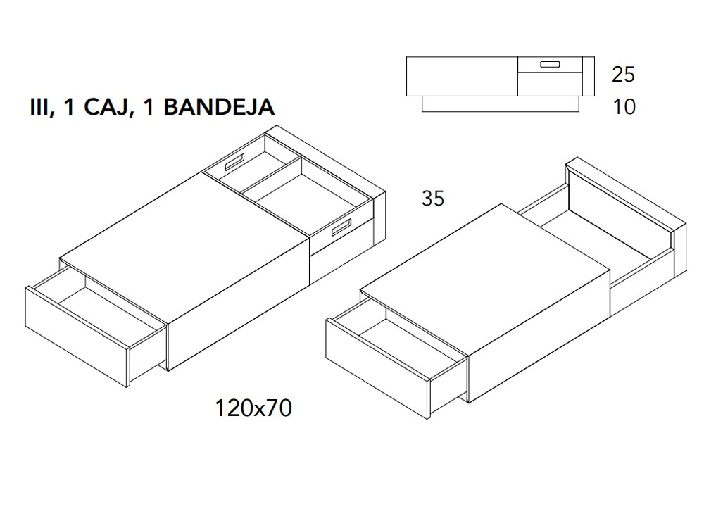 Mesa de centro con cajón y bandeja NX III A.Brito - 4