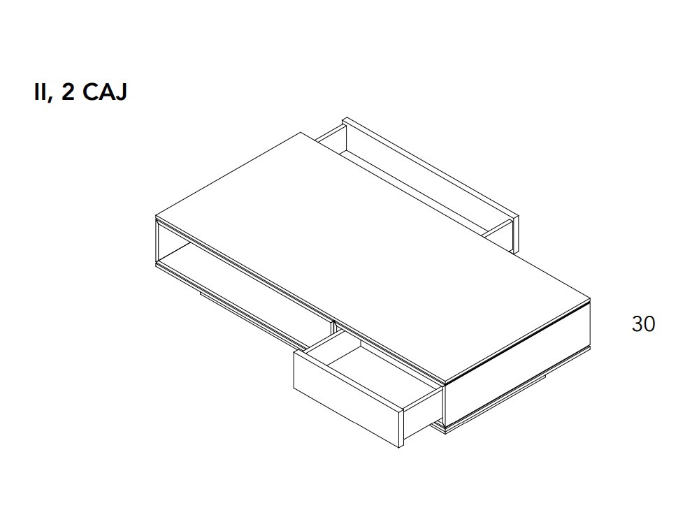 Mesa de centro con dos cajones NW II A.Brito - 11