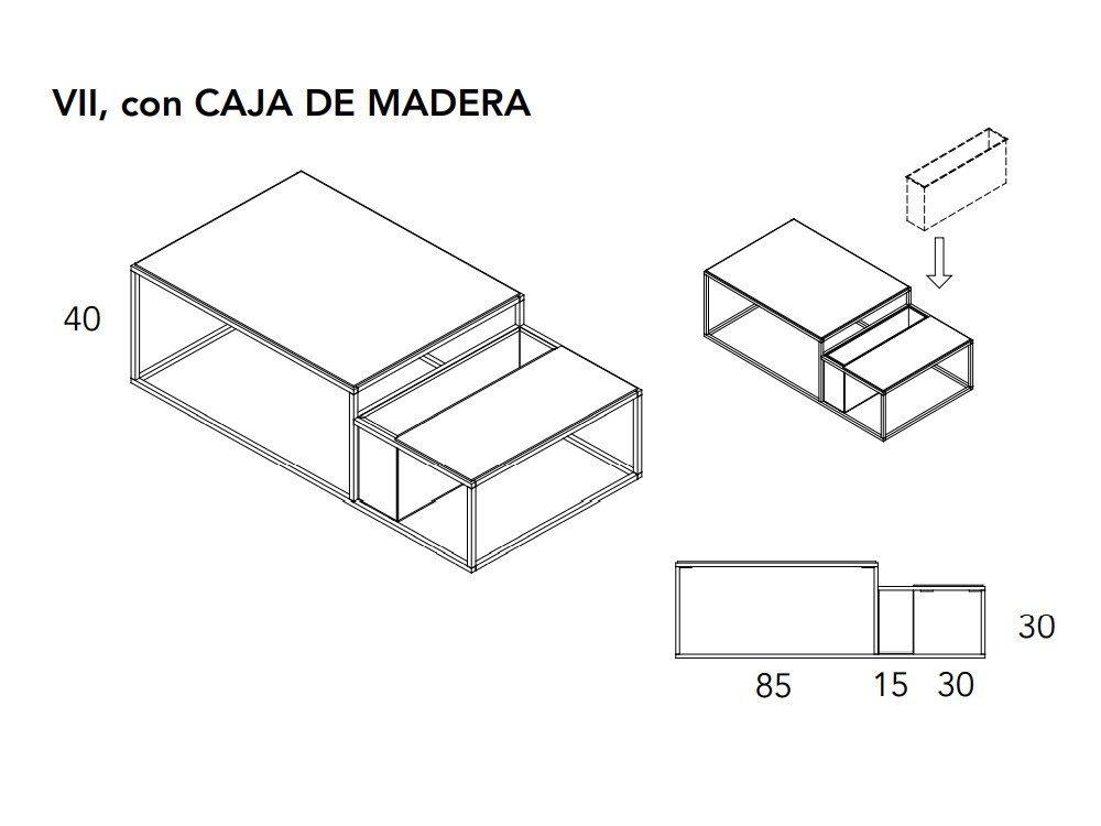 Mesa de centro con caja extraíble SR VII A.Brito - 11