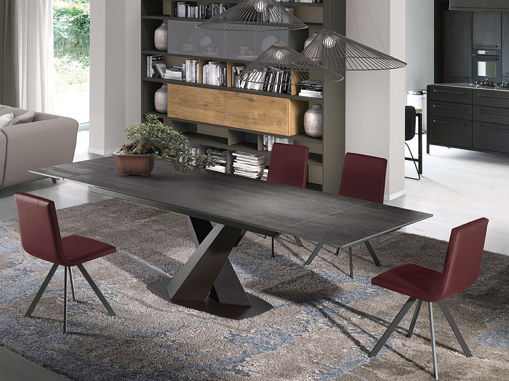 Silla de comedor tapizada con base de acero Astrid de Ramiro Tarazona - 2