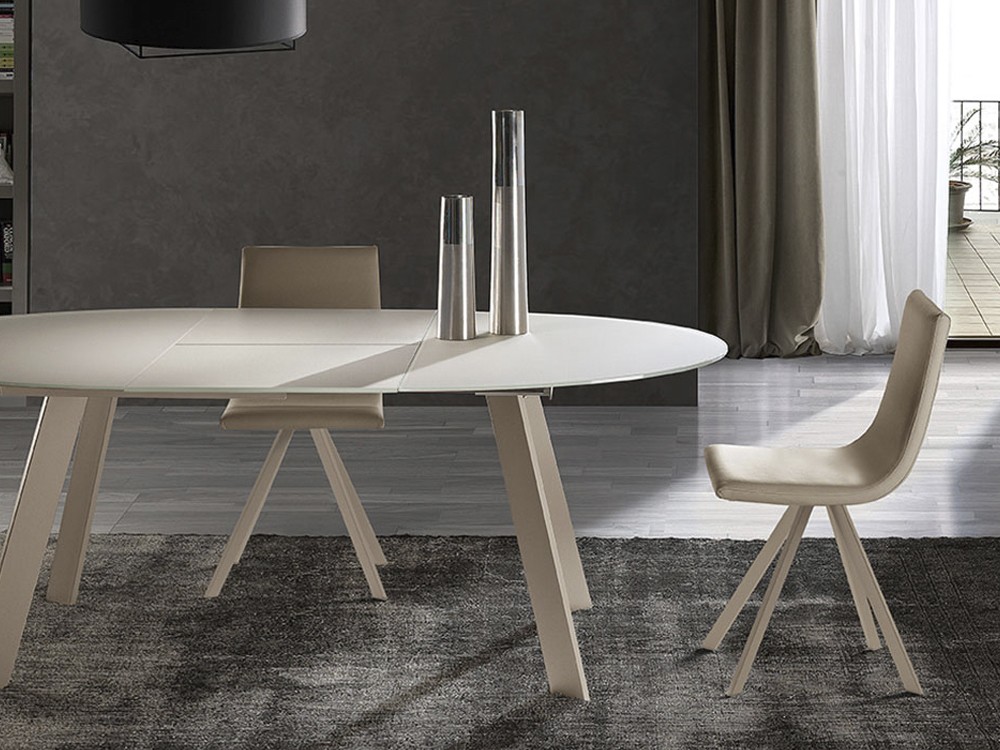 Silla de comedor tapizada con base de acero Astrid de Ramiro Tarazona - 5